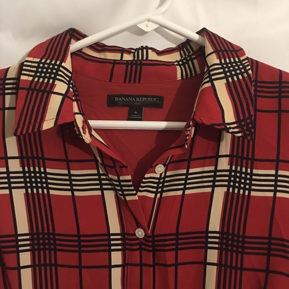 Banana Republic Red & Black Striped Dress NWOT - Picture 4 of 7